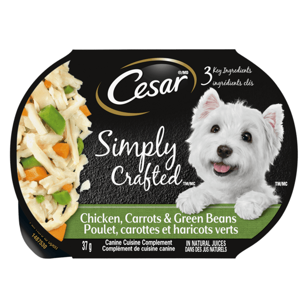 CESAR® SIMPLY CRAFTED™ Wet Dog Food, Chicken, Carrots & Green Beans image 1