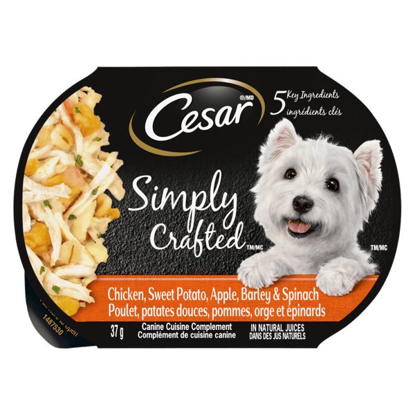 CESAR® SIMPLY CRAFTED™ Wet Dog Food, Chicken, Sweet Potato, Apple, Barley & Spinach image 1