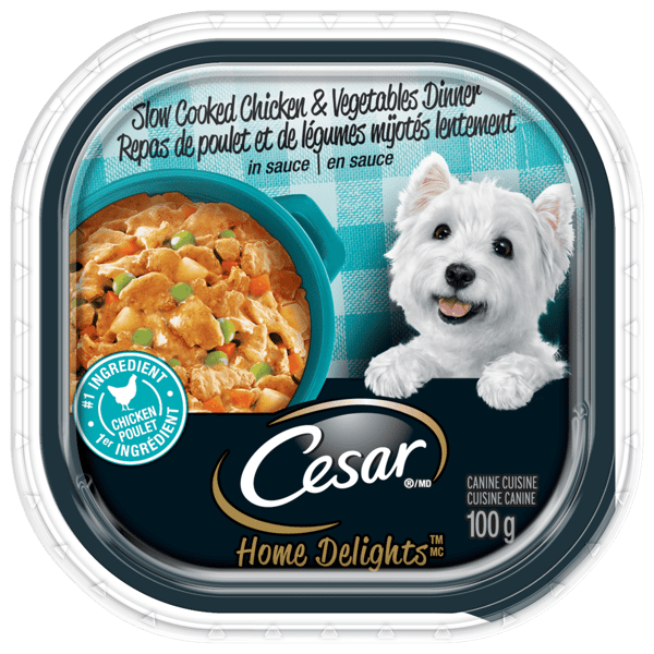 CESAR® HOME DELIGHTS™ Wet Dog Food, Slow Cooked Chicken & Vegetables Dinner in Sauce image 1