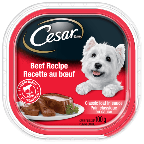Nourriture humide pour chiens adultes CESAR(MD) pain classique en sauce recette au bœuf image 1