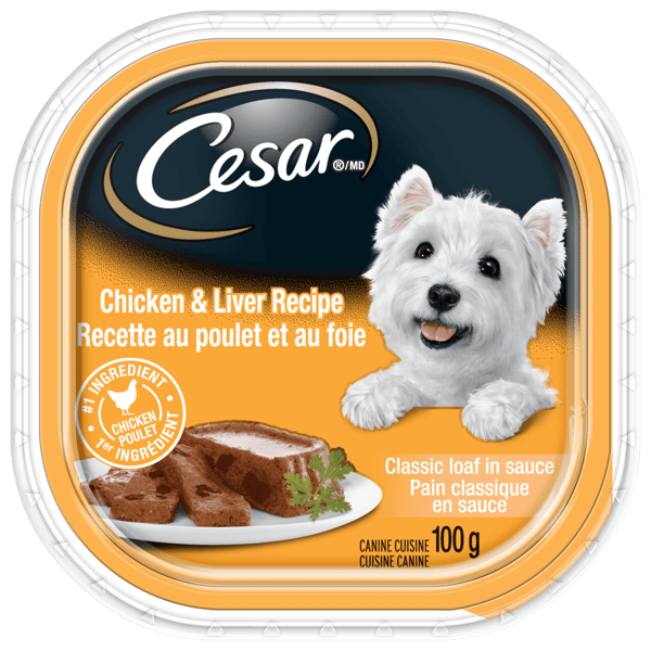 CESAR® Classic loaf in sauce Wet Dog Food, Chicken & Liver Recipe image 1