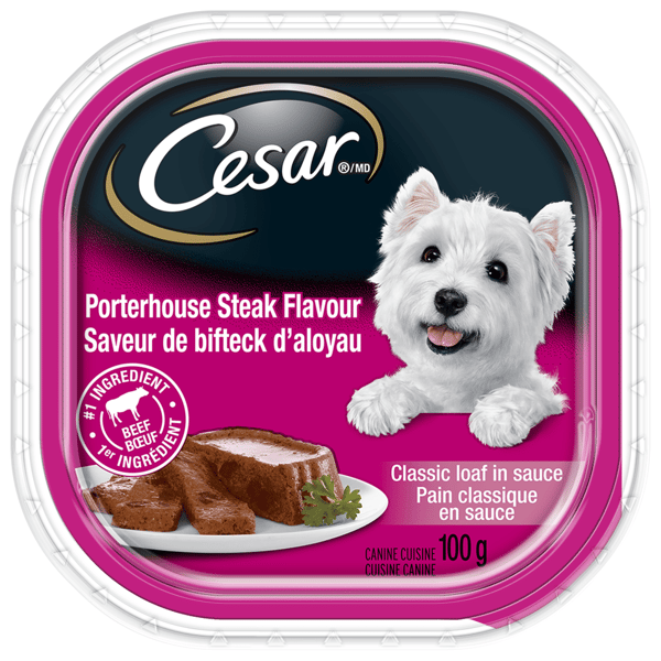 Nourriture humide pour chiens adultes CESAR(MD) pain classique en sauce saveur de bifteck d'aloyau image 1