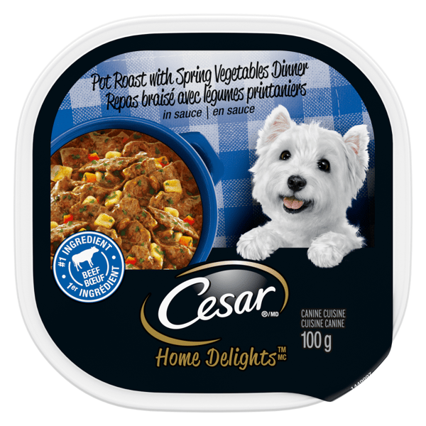 Nourriture humide pour chiens adultes CESAR(MD) HOME DELIGHTS(MC) repas braisé avec légumes printaniers en sauce image 1