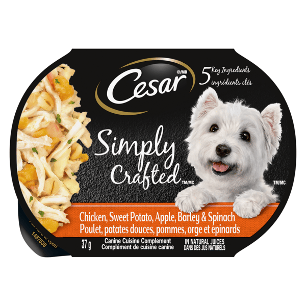 Nourriture humide pour chiens adultes CESAR(MD) SIMPLY CRAFTED(MC) poulet, patates douces, pommes, orge et épinards image 1