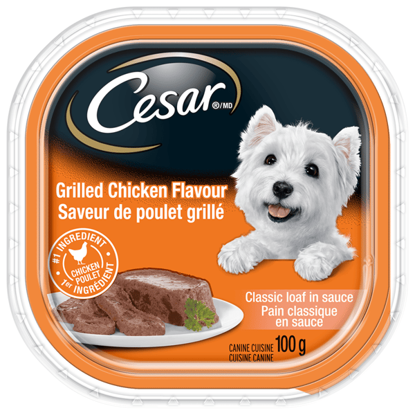 Nourriture humide pour chiens adultes CESAR(MD) pain classique en sauce saveur de poulet grillé image 1