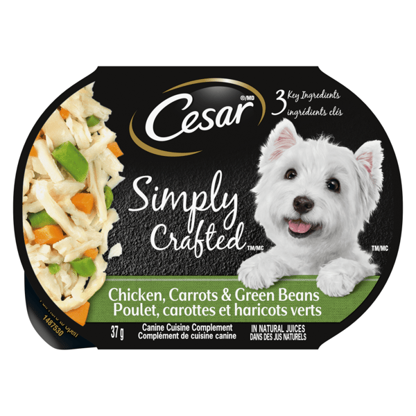 Nourriture humide pour chiens adultes CESAR(MD) SIMPLY CRAFTED(MC) poulet, carottes et haricots verts image 1