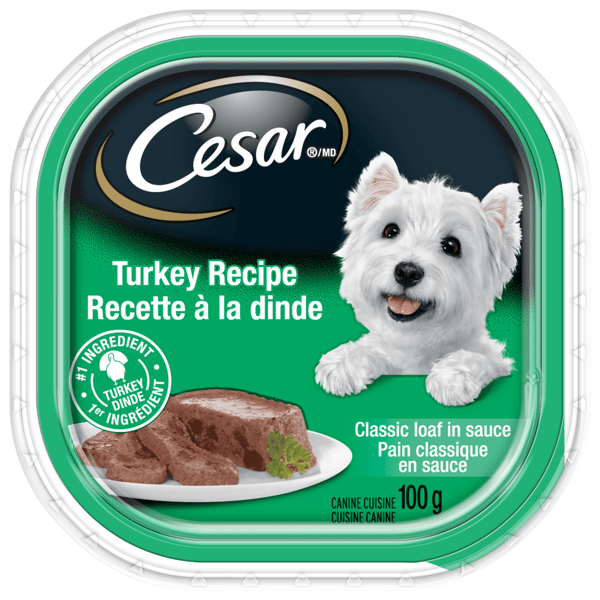 Nourriture humide pour chiens adultes CESAR(MD) pain classique en sauce recette à la dinde image 1