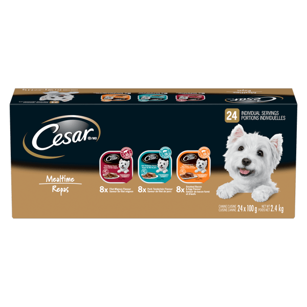 CESAR® Classic loaf in sauce Wet Dog Food, Mealtime Variety Pack, 24x100g image 1