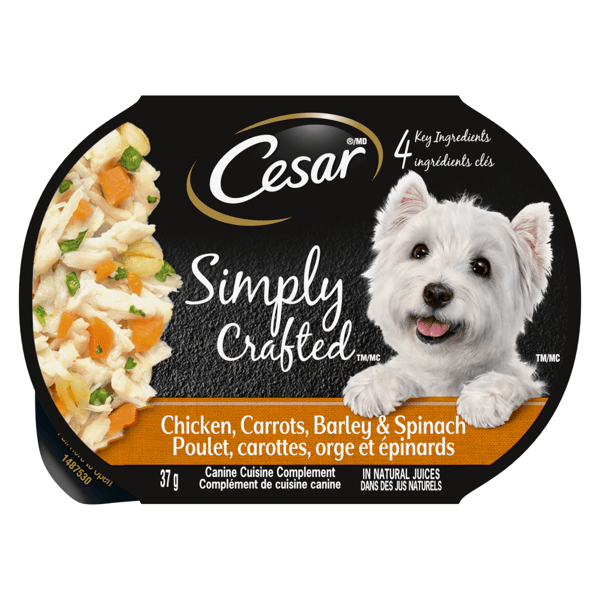 Nourriture humide pour chiens adultes CESAR(MD) SIMPLY CRAFTED(MC) poulet, carottes, orge et épinards image 1