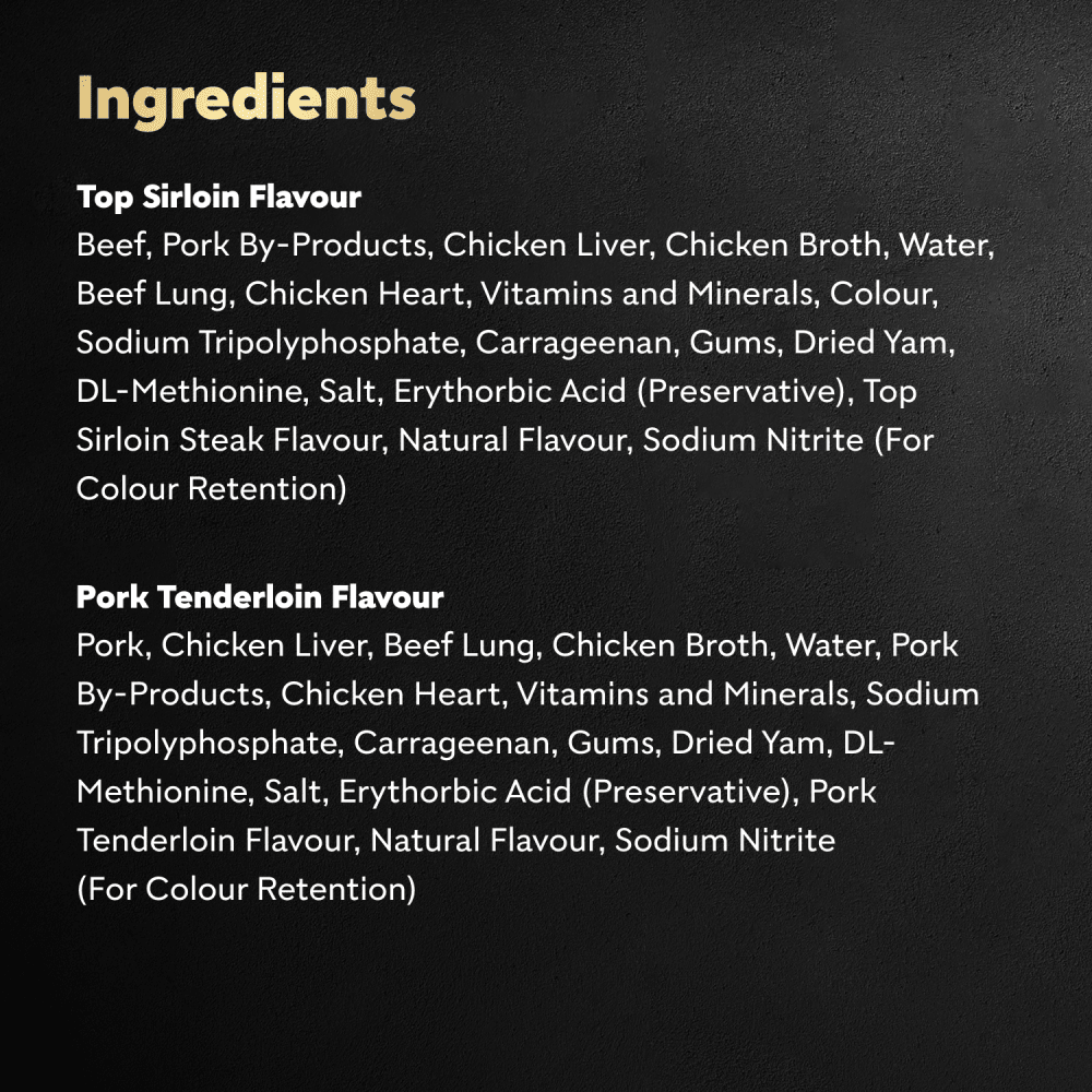 CESAR® Classic loaf in sauce Wet Dog Food, Top Sirloin Flavour, Pork Tenderloin Flavour Variety Pack ingredients image